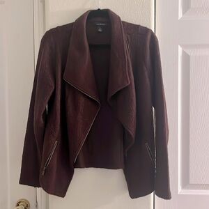Halogen Knit Moto Sz M (Burgundy)